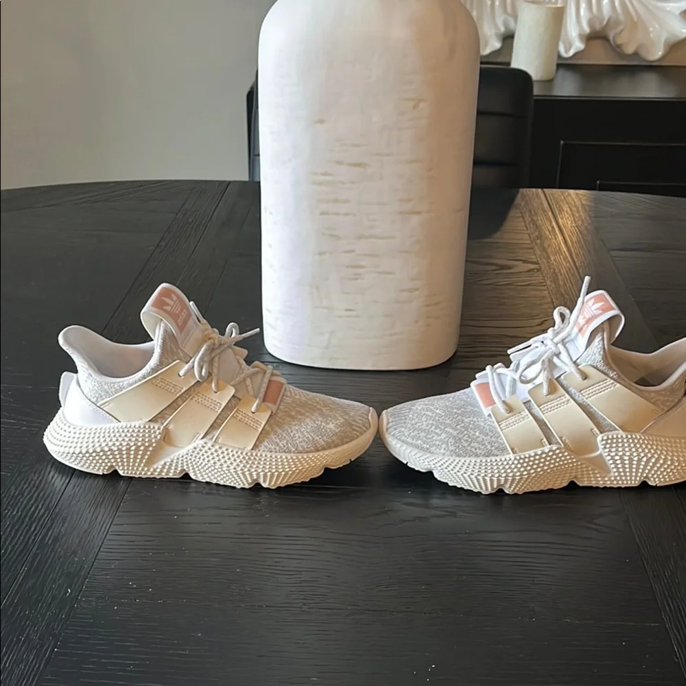 Adidas Gray and Pink‎ Sneakers with Knit Upper Size 8
